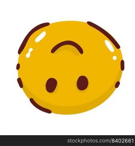 smiling emoji isolated on white. upside down.. smiling emoji isolated on white upside down