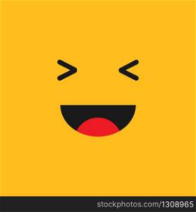 Smiling Emoji on a yellow background. Vector EPS 10