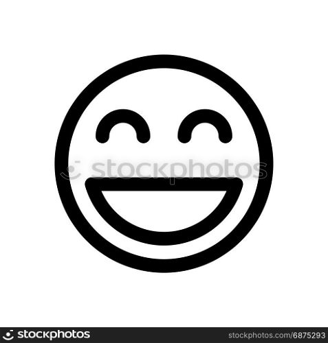 smiling emoji with open mouth, icon on isolated background