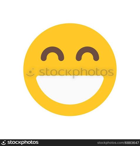 smiling emoji with open mouth, icon on isolated background,