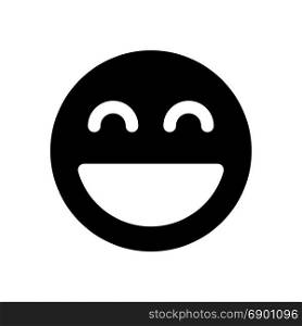 smiling emoji with open mouth, icon on isolated background