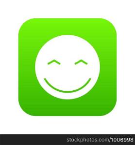 Smiling emoticon digital green for any design isolated on white vector illustration. Smiling emoticon digital green