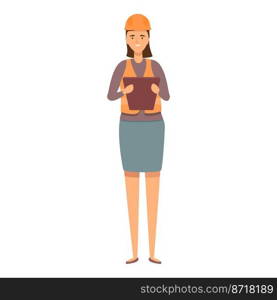 Smiling engineer icon cartoon vector. Worker woman. Business work. Smiling engineer icon cartoon vector. Worker woman
