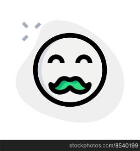 Smiling face emoji with dandy style mustache