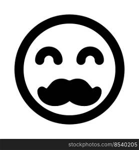 Smiling face emoji with dandy style mustache