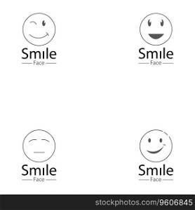 Smiling Face Logo line vector icon