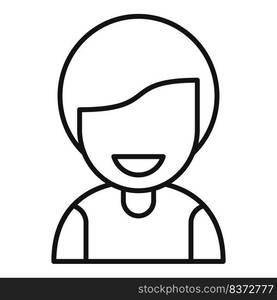 Smiling friend icon outline vector. Happy person. Positive smile. Smiling friend icon outline vector. Happy person