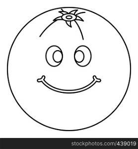 Smiling fruit icon in outline style isolated vector illustration. Smiling fruit icon outline