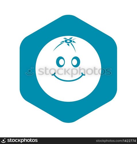 Smiling fruit icon in simple style isolated vector illustration. Smiling fruit icon simple