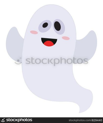 Smiling ghost, illustration, vector on white background.