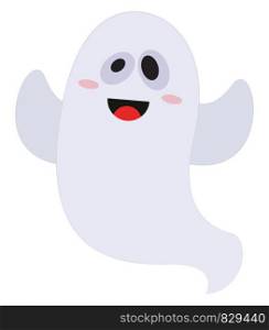 Smiling ghost, illustration, vector on white background.