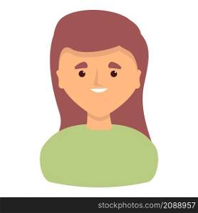 Smiling girl icon cartoon vector. Happy woman. Young character. Smiling girl icon cartoon vector. Happy woman