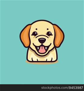 Smiling Golden Retriever on Turquoise Background