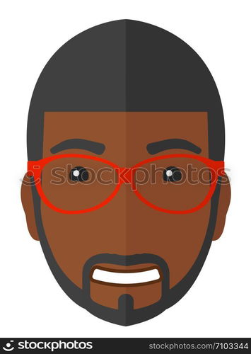 Smiling happy man vector flat design illustration isolated on white background. . Smiling happy man.