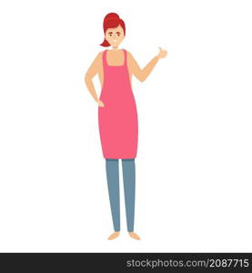 Smiling housewife icon cartoon vector. Woman kitchen. Housework clean. Smiling housewife icon cartoon vector. Woman kitchen