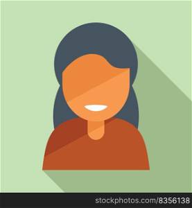 Smiling icon flat vector. Happy people. Person portrait. Smiling icon flat vector. Happy people