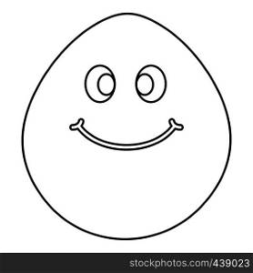 Smiling lime icon in outline style isolated vector illustration. Smiling lime icon outline
