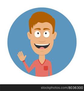 Smiling men avatar profile. Cartoon character. Flat icon