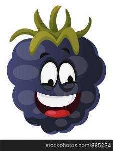 Smiling mulberry monster illustration vector on white background
