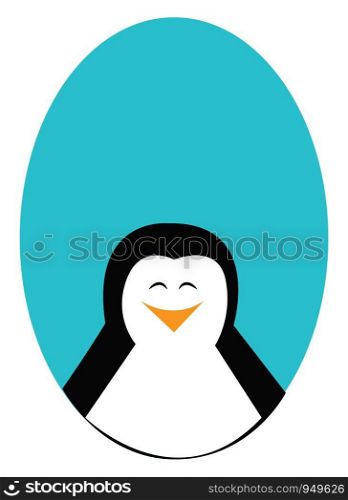 Smiling penguin illustration vector on white background