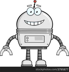 Smiling Robot Cartoon Character