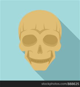 Smiling skull head icon. Flat illustration of smiling skull head vector icon for web design. Smiling skull head icon, flat style