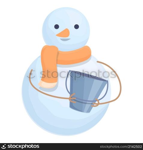 Smiling snowman icon cartoon vector. Snow man. Winter ice. Smiling snowman icon cartoon vector. Snow man