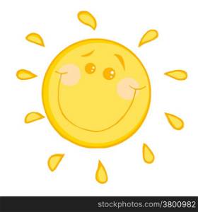 Smiling Sun Cartoon Character