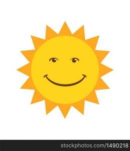 Smiling Sun icon vector illustration isolated on white background eps 10. Smiling Sun icon vector illustration isolated on white background