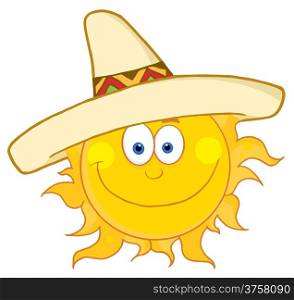 Smiling Sun With Sombrero Hat