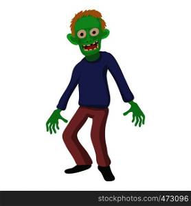 Smiling zombie icon. Cartoon illustration of zombie vector icon for web. Smiling zombie icon, cartoon style
