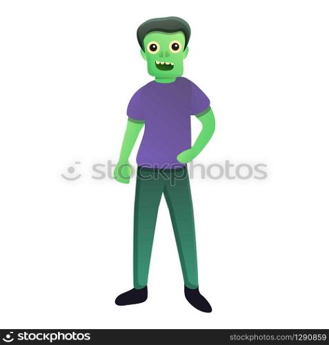 Smiling zombie icon. Cartoon of smiling zombie vector icon for web design isolated on white background. Smiling zombie icon, cartoon style