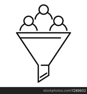 Smm funnel icon. Outline smm funnel vector icon for web design isolated on white background. Smm funnel icon, outline style