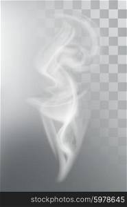 Smoke aroma steam, vector illustration with transparency
