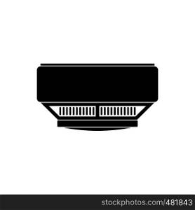 Smoke detector black simple icon isolated on white background. Smoke detector black simple icon