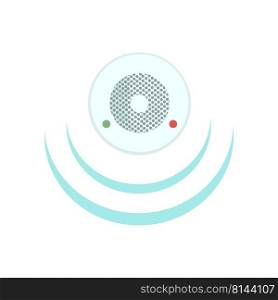 Smoke detector semi flat color vector object. Full sized item on white. Home protection. Smart home. Wireless system simple cartoon style illustration for web graphic design and animation. Smoke detector semi flat color vector object