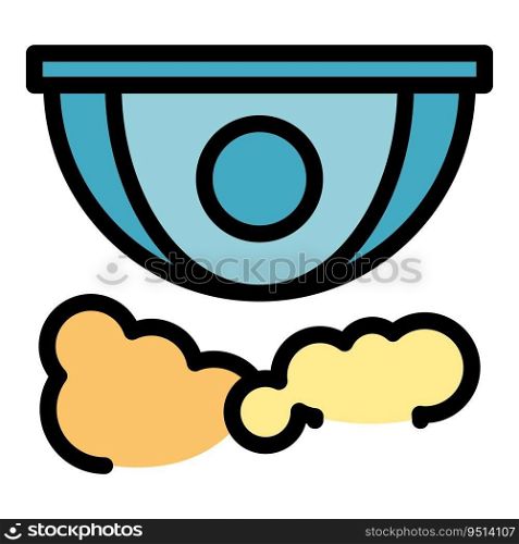 Smoke detector system icon outline vector. Fire alarm. Home control color flat. Smoke detector system icon vector flat