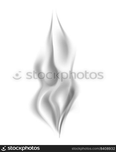 Smoke effect. Realistic burning gas smooth flow isolated on white background. Smoke effect. Realistic burning gas smooth flow