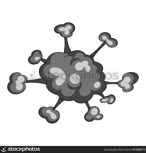 Smoke explosion icon in monochrome style isolated on white background vector illustration. Smoke explosion icon monochrome