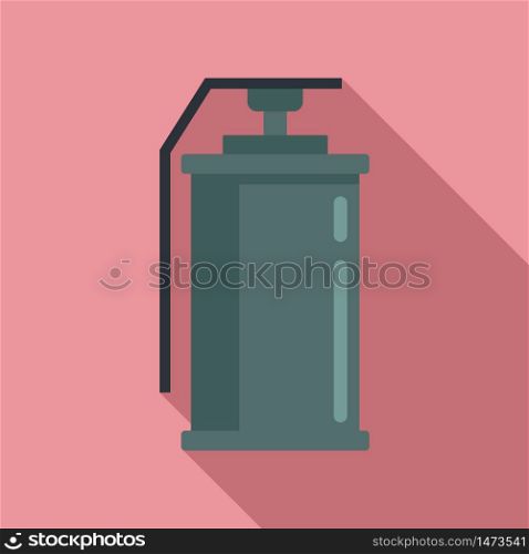 Smoke grenade icon. Flat illustration of smoke grenade vector icon for web design. Smoke grenade icon, flat style