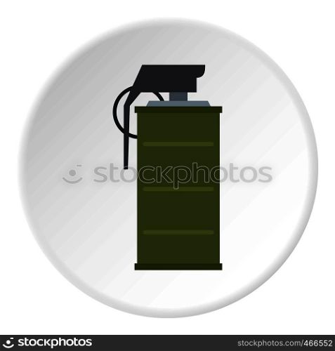 Smoke grenade icon in flat circle isolated on white background vector illustration for web. Smoke grenade icon circle