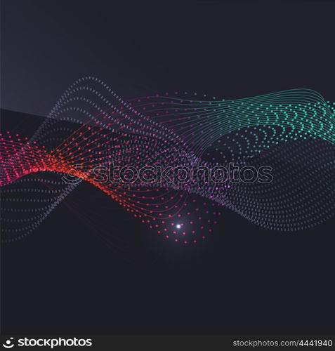 Smoke pattern on dark background. Colorful blending lines with shiny effects, business or hi-tech minimal message presentation template