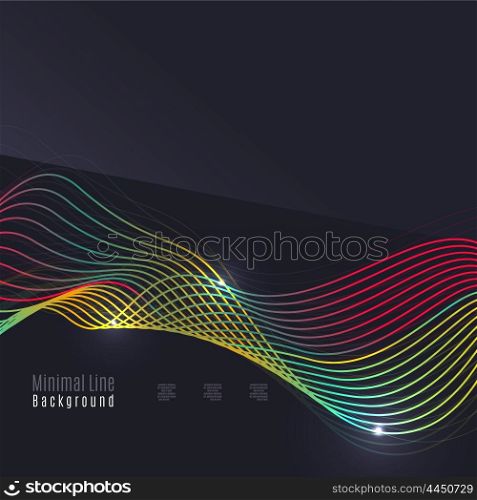 Smoke pattern on dark background. Colorful blending lines with shiny effects, business or hi-tech minimal message presentation template
