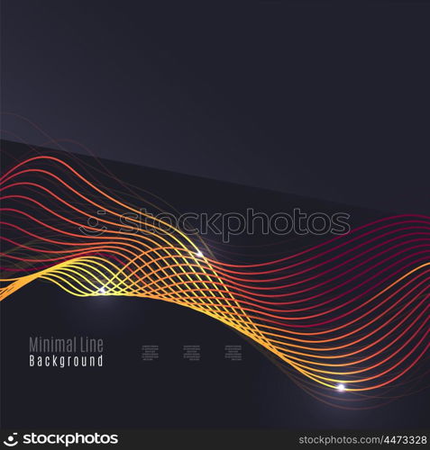 Smoke pattern on dark background. Colorful blending lines with shiny effects, business or hi-tech minimal message presentation template