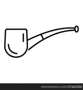 Smoke pipe icon outline vector. Old wood. Cigar tobacco. Smoke pipe icon outline vector. Old wood