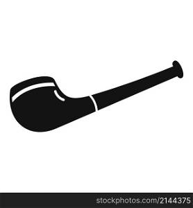 Smoke pipe icon simple vector. Old wood. Cigar tobacco. Smoke pipe icon simple vector. Old wood