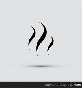 Smoke steam icon. black smoke icon on white background close-up