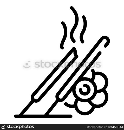 Smoke sticks icon. Outline smoke sticks vector icon for web design isolated on white background. Smoke sticks icon, outline style