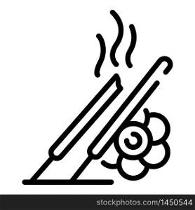 Smoke sticks icon. Outline smoke sticks vector icon for web design isolated on white background. Smoke sticks icon, outline style
