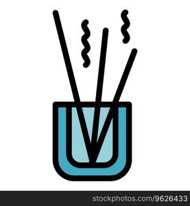 Smoke sticks icon outline vector. Medicine nutrition. Natural organic color flat. Smoke sticks icon vector flat